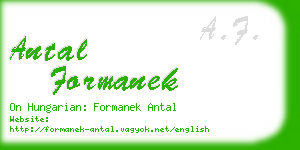 antal formanek business card